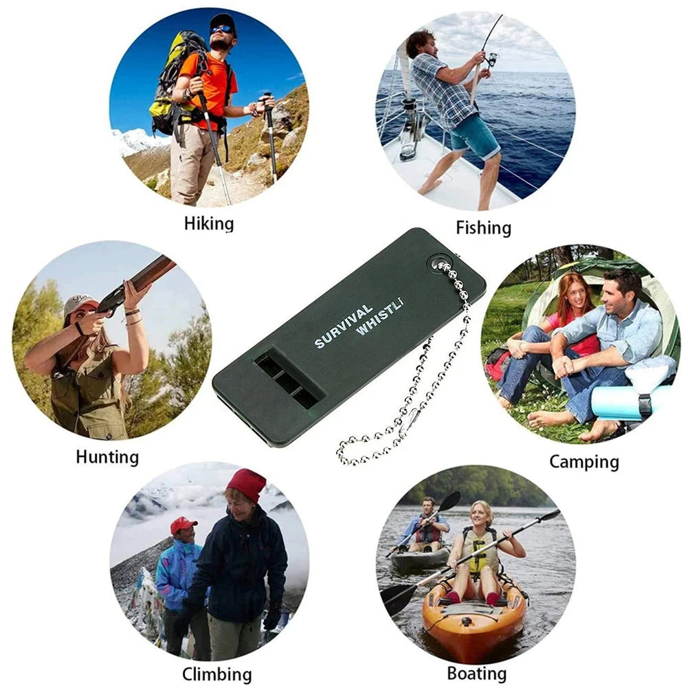 Hoch Dezibel 3-Frequenz Pfeife Outdoor Notfallüberlebenspfeife für Camping, Wandern, Jagen, Überlebenspfeifenausrüstung