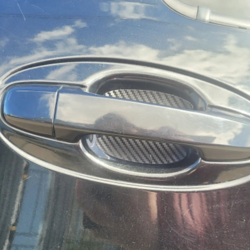 4er-Set Auto-Styling-Zierleisten Aufkleber Autotür-Aufkleber Kohlefaser Kratzfest Abdeckung Auto-Griff-Schutzfolie Teile