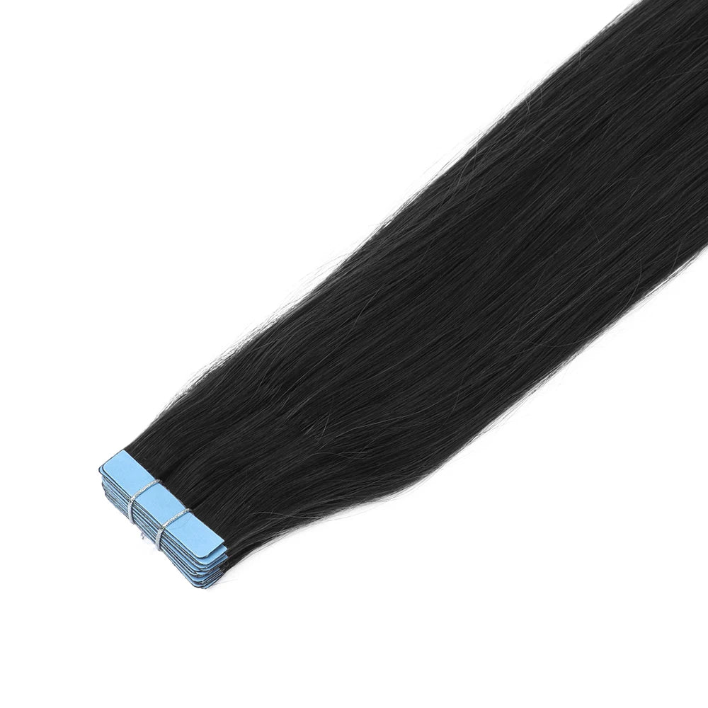 MRSHAIR Tape in Hair Extensions Human Hair Blonde Seamless Tape Hair Extensions 4x0.8cm Skin Weft PU Tape On Hair 20PCS 12"-24"