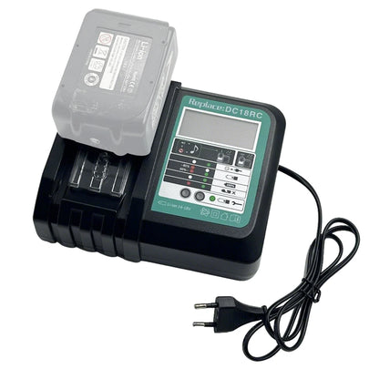 Ersatz für Makita 14.4V - 18V Schnellladegerät DC18RC für Makita Li-Ionen-Akku BL1860 BL1850 3.0 A mit LED-Anzeige