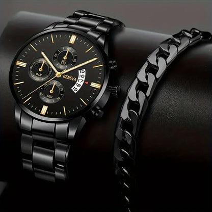 Mode Herren Edelstahl Uhr Luxus Kalender Quarz Armbanduhr Herren Business Uhren für Männer Uhr Montre Homme