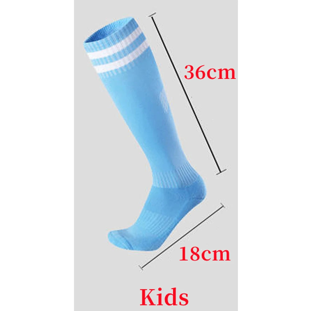 Kinder Fußballsocken Sport Rutschfeste Lange Schlauch Fußballstrümpfe Basketball Atmungsaktive Kniestrümpfe Gestreifte Jungen Mädchen Socken
