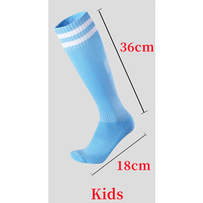 Kinder Fußballsocken Sport Rutschfeste Lange Schlauch Fußballstrümpfe Basketball Atmungsaktive Kniestrümpfe Gestreifte Jungen Mädchen Socken