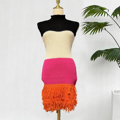 YuooMuoo Damenkleid 2026 Neue Sommermode Sexy durchbrochene Nähte ärmelloses Bodycon Partykleid Koreanische Damen Strand Vestidos