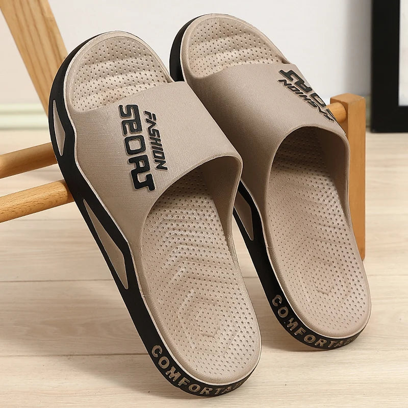 Herren Badeschuhe Große Größen Sommer Sport Stil Slides Anti-Rutsch Dicke Sohle Atmungsaktive Mode Slip-on Strand Freizeit Sandalen