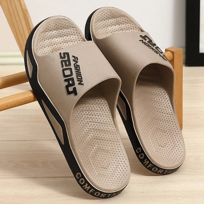 Herren Badeschuhe Große Größen Sommer Sport Stil Slides Anti-Rutsch Dicke Sohle Atmungsaktive Mode Slip-on Strand Freizeit Sandalen