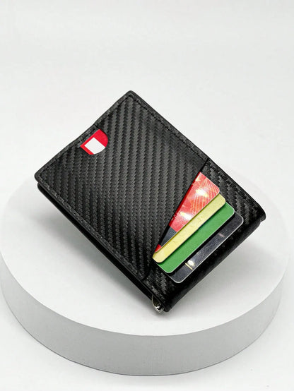 Rfid Carbon Fiber Men Wallets Man Card Holder Money Bag Slim Thin Mini Wallet Male Small Short Purse Black Walet Billfold Vallet