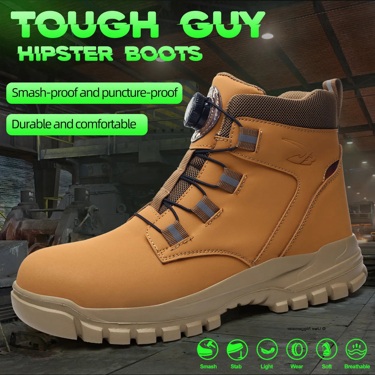 Wasserdichte Sicherheitsstiefel Herren Unzerstörbare Stahlkappen-Arbeitsschuhe Stichfeste Antikollisions-Sicherheitsschuhe Biker Botas Para Hombre
