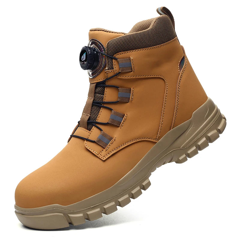 Wasserdichte Sicherheitsstiefel Herren Unzerstörbare Stahlkappen-Arbeitsschuhe Stichfeste Antikollisions-Sicherheitsschuhe Biker Botas Para Hombre