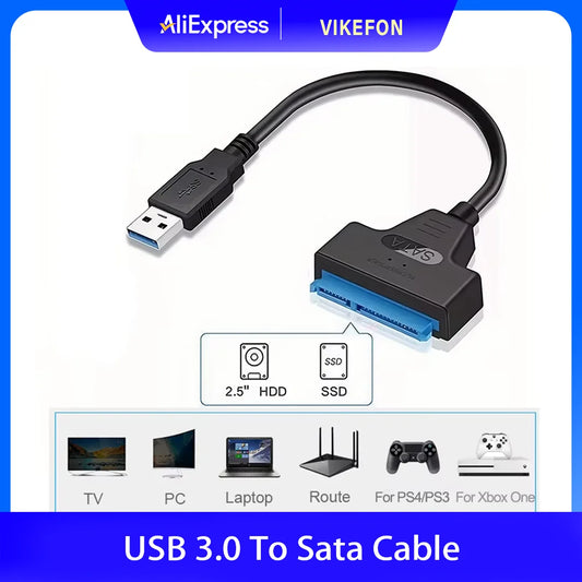 SATA to USB 3.0 / 2.0 Cable Up to 6 Gbps for 2.5 Inch External HDD SSD Hard Drive SATA 3 22 Pin Adapter USB 3.0 to Sata III Cord