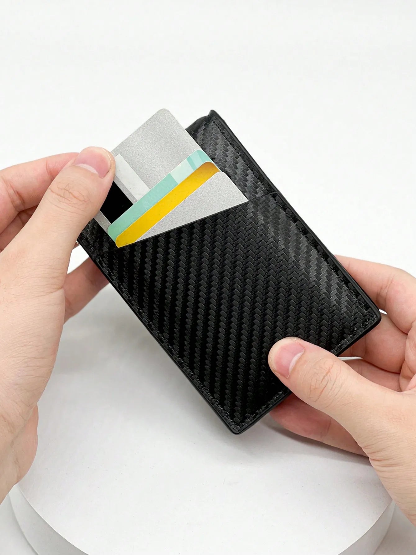 Rfid Carbon Fiber Men Wallets Man Card Holder Money Bag Slim Thin Mini Wallet Male Small Short Purse Black Walet Billfold Vallet