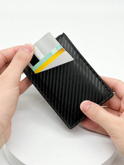 Rfid Carbon Fiber Men Wallets Man Card Holder Money Bag Slim Thin Mini Wallet Male Small Short Purse Black Walet Billfold Vallet
