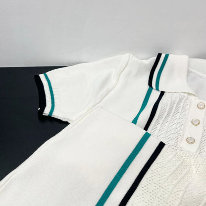 YuooMuoo Schickes, modisches, sexy, gestricktes Mini-Kleid mit Hüftbetonung, Sommer 2026, Vintage-Partykleid mit Umlegekragen und Rüschen, Streetwear