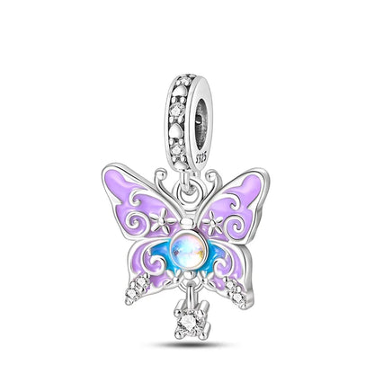 925 Sterling Silber Plattierung Bunt Schmetterling Insekt Tier Charms Perlen Funkelnder Zirkon Passend für Qikaola 925 Original Armbänder DIY Schmuck