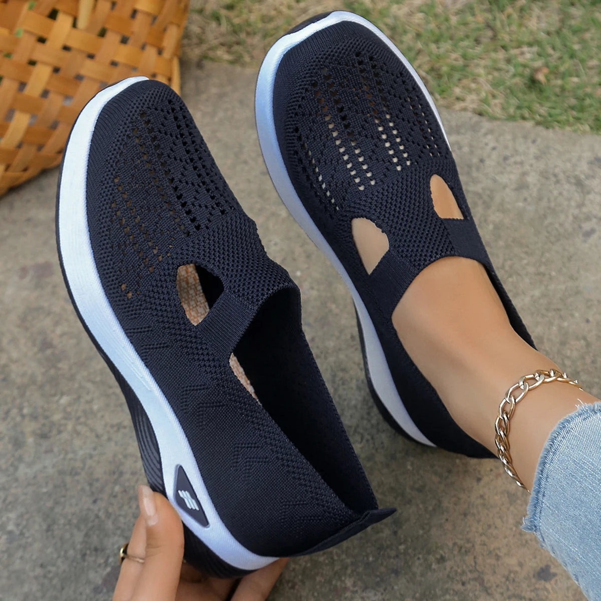 Damensommerschuhe - Freizeit-Sneaker, schlicht, für vier Jahreszeiten geeignet, leichte flache Damenschuhe, einfarbig, Ausverkauf mit kostenlosem Versand