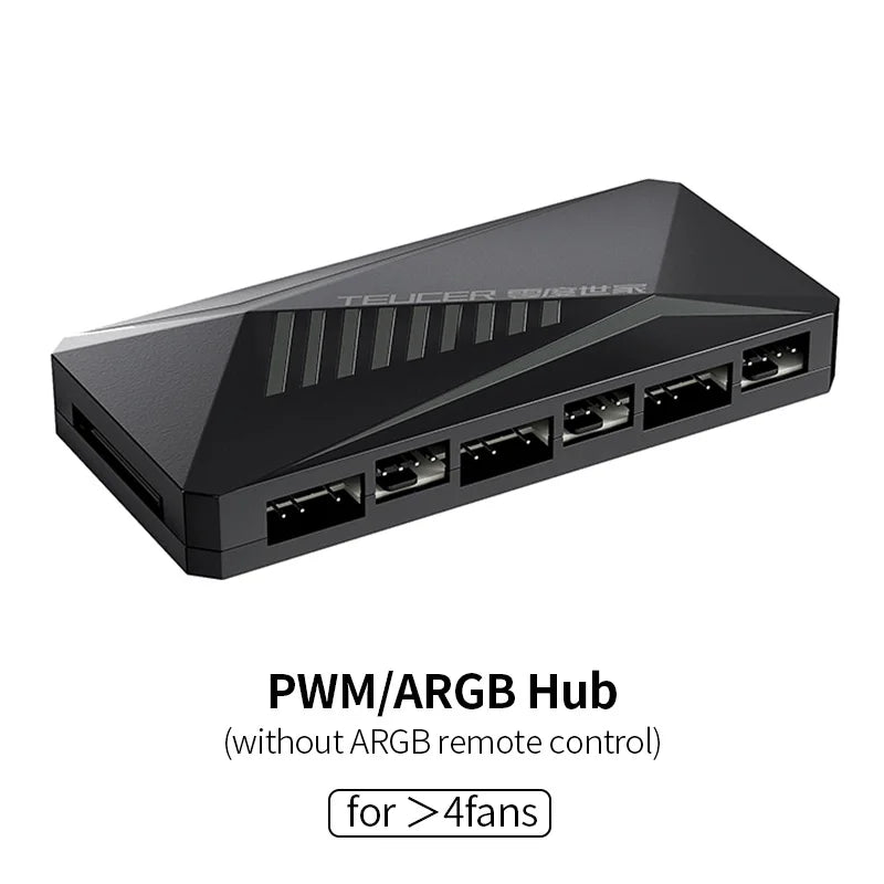 Teucer Infinite Mirror 120mm 5V 3Pin ARGB PC-Gehäuselüfter 12V 4Pin PWM 800-2000RPM 12cm Gehäuse-CPU-Wasserkühlungsventilator
