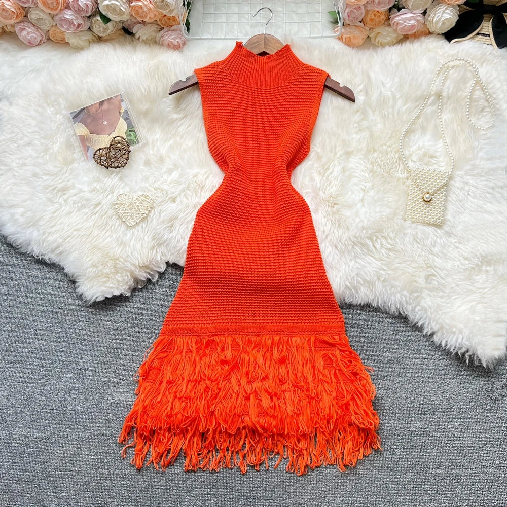 YuooMuoo Damenkleid 2026 Neue Sommermode Sexy durchbrochene Nähte ärmelloses Bodycon Partykleid Koreanische Damen Strand Vestidos