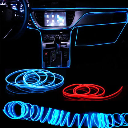 1M/3M/5M Auto-Innenraum-LED-Dekorlampe EL-Kabel Neonstreifen für Auto-DIY Flexible Umgebungslicht USB Party-Atmosphäre-Diode