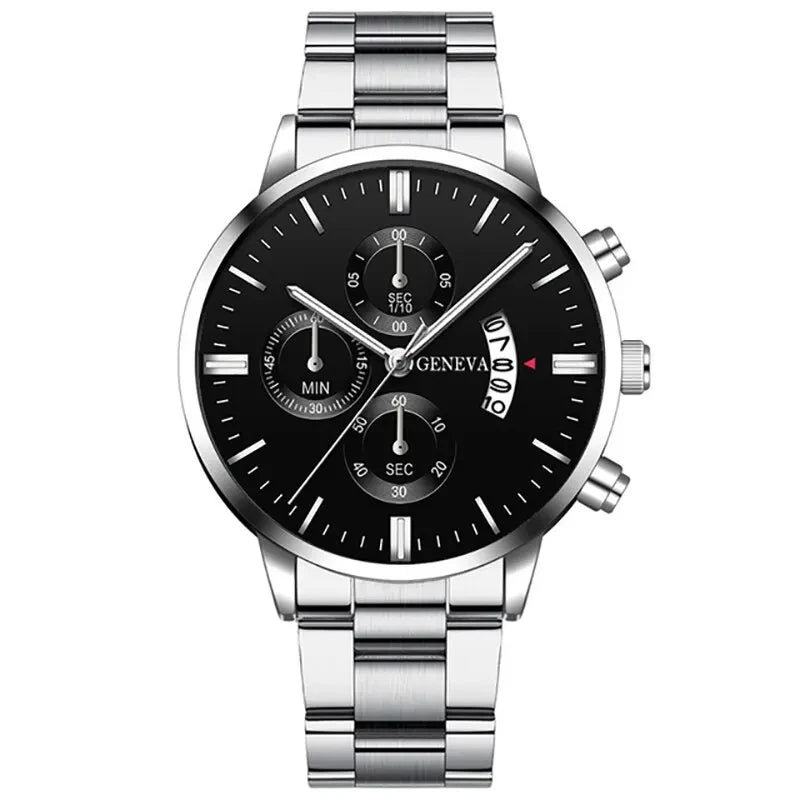 Mode Herren Edelstahl Uhr Luxus Kalender Quarz Armbanduhr Herren Business Uhren für Männer Uhr Montre Homme