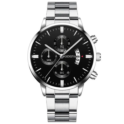 Mode Herren Edelstahl Uhr Luxus Kalender Quarz Armbanduhr Herren Business Uhren für Männer Uhr Montre Homme