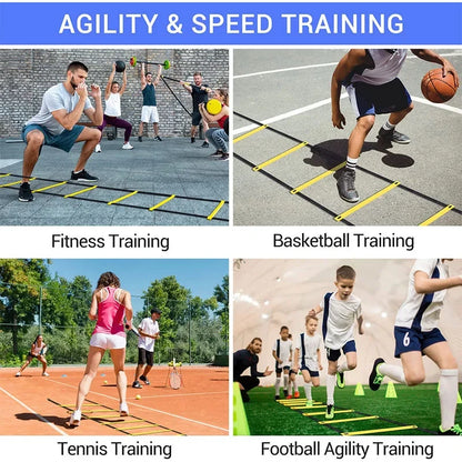 Agility Ladders Nylonbänder für Schnelligkeitstraining und Sport-Flexibilität Agility Fußball-Training Energie-Leiter Ausrüstung