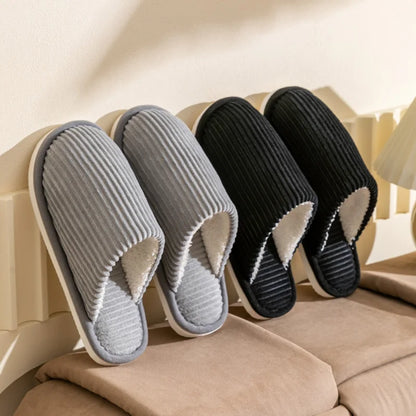 Winter Warme Plüsch Herren Hausschuhe Rutschfeste Weiche Schuhe Bequeme Flache Ferse Indoor Schlafzimmer Paar Hausschuhe für Zuhause im Herbst