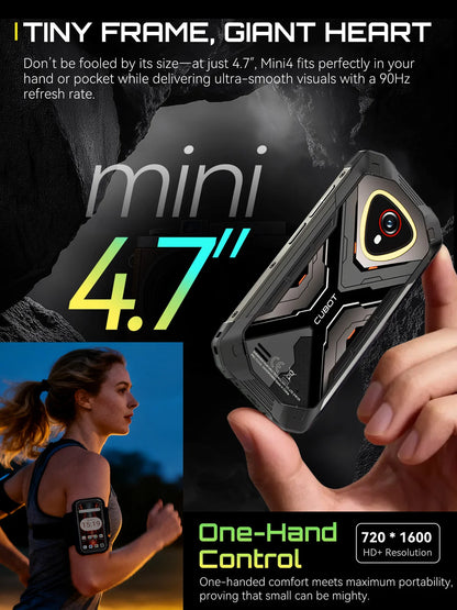 Mini-Smartphone Android 15 Cubot KingKong MINI 4, 4,7-Zoll-Mini-Bildschirm, 90Hz, 4700mAh, bis zu 20GB RAM+256GB ROM, Mini-Telefon, NFC