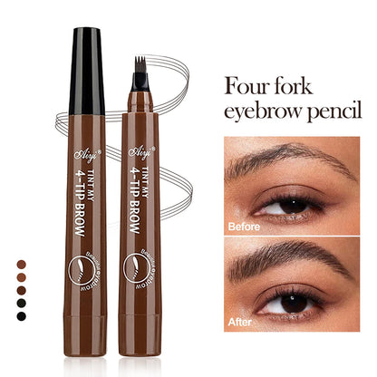 4-Zinken Microblading Augenbrauenstift wasserfester Augenbrauenstift natürliches lang anhaltendes Augenbrauen-Make-up in fünf Farben