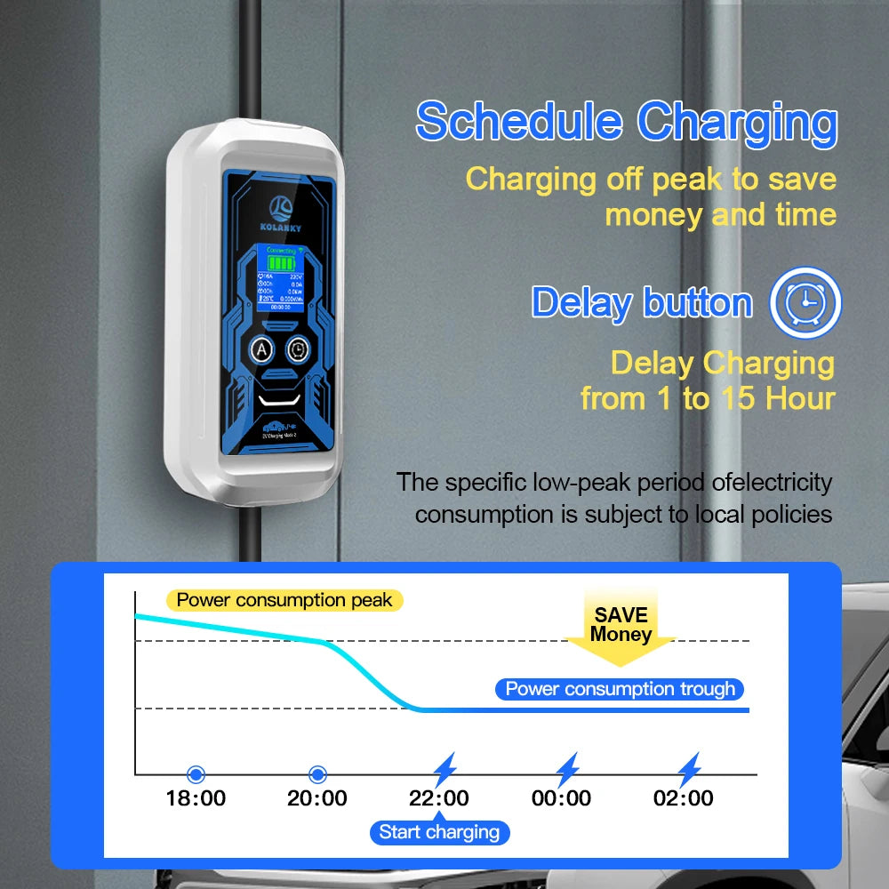EV Charger 3.6KW 16A 1Phase Portable Type2 Plug Fast Charging Box 5m Cable Adjust Current for Electric Car Charging Station