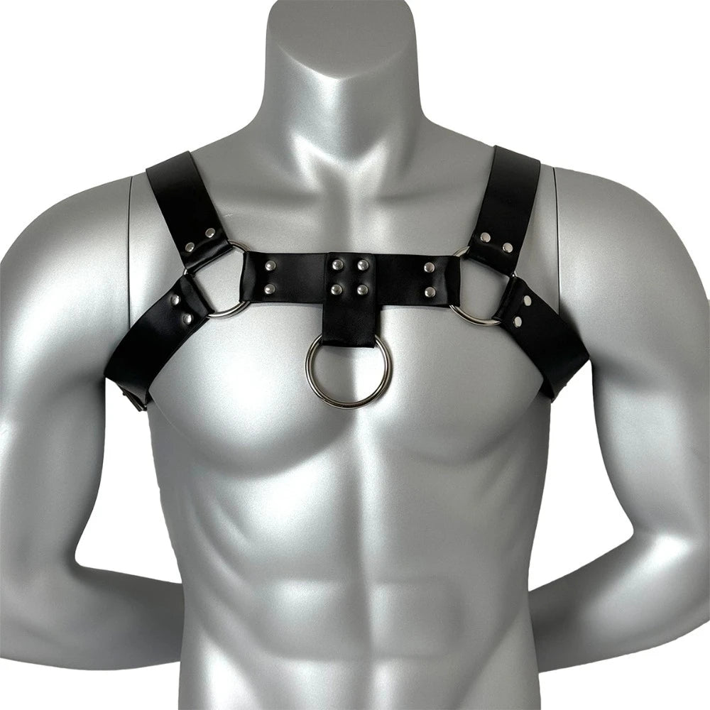 Men Fashionable PU Leather Harness Belts Street Style Gothic Belt Punk Rock Exotic Clothing Accessory Belt