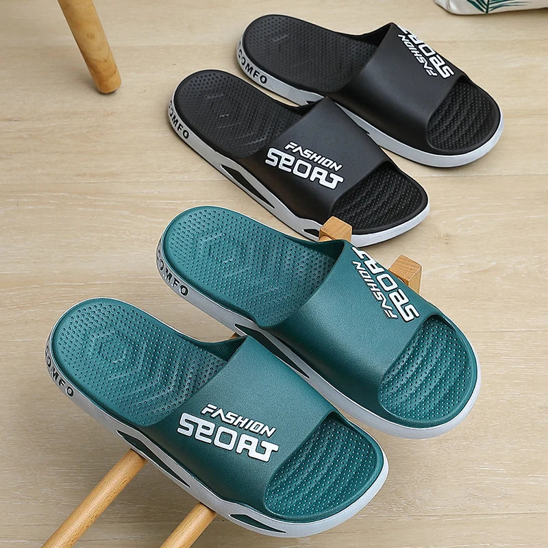 Herren Badeschuhe Große Größen Sommer Sport Stil Slides Anti-Rutsch Dicke Sohle Atmungsaktive Mode Slip-on Strand Freizeit Sandalen
