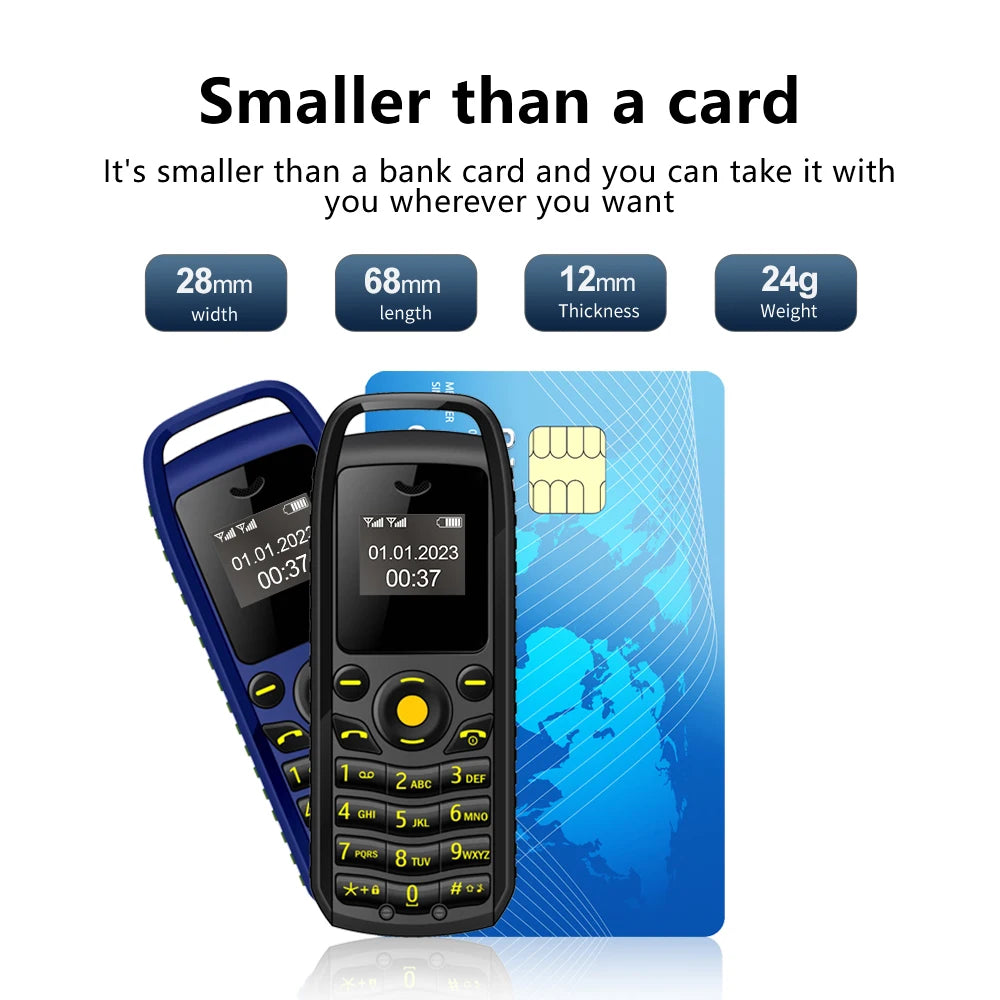 SERVO B25 Tasten-Minihandy 2 SIM Bluetooth Wähltelefon im Taschenformat strahlungsarm Blacklist-Alarm kleines Mobiltelefon für den Sport