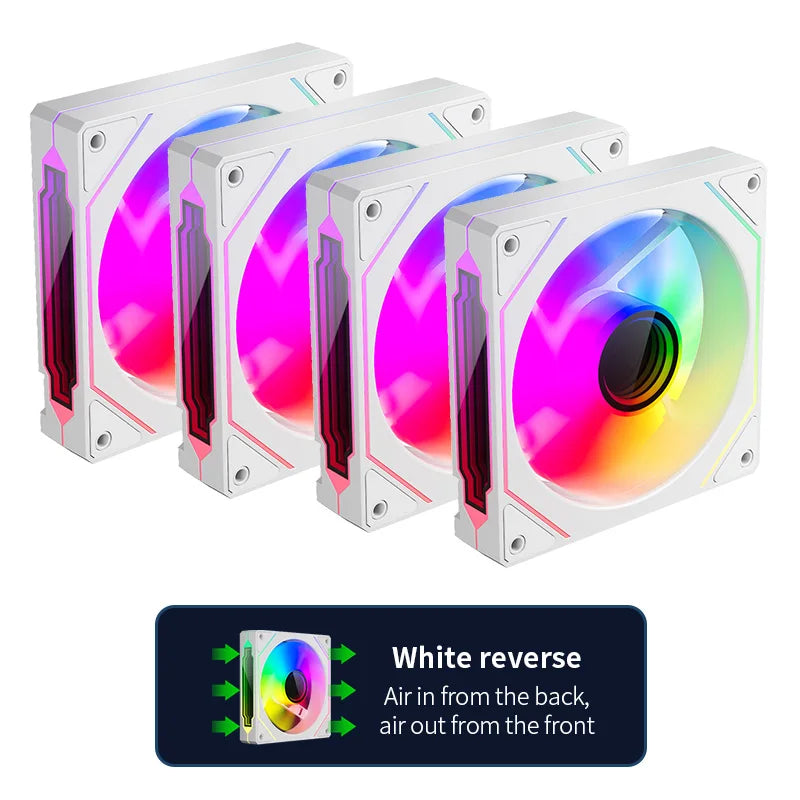 Teucer Infinite Mirror 120mm 5V 3Pin ARGB PC-Gehäuselüfter 12V 4Pin PWM 800-2000RPM 12cm Gehäuse-CPU-Wasserkühlungsventilator
