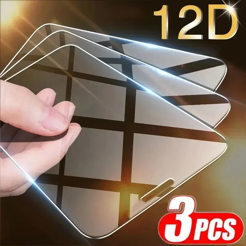 3Pcs Tempered Glass for iPhone 14 13 12 11 15 Pro Max Mini Screen Protector for iPhone 17 18 XS MAX 7 8 Plus 16 Protective Glass