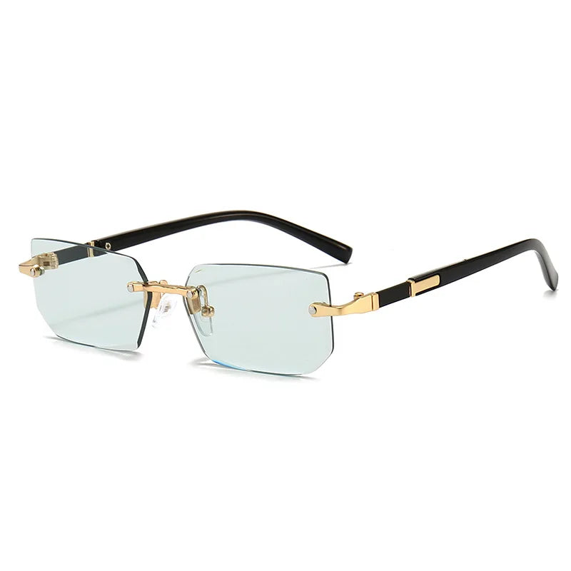 Clearance_Rimless Sunglasses Rectangle Fashion Popular Women Men Shades Small Square Sun Glasses For Female Male Summer Travelin