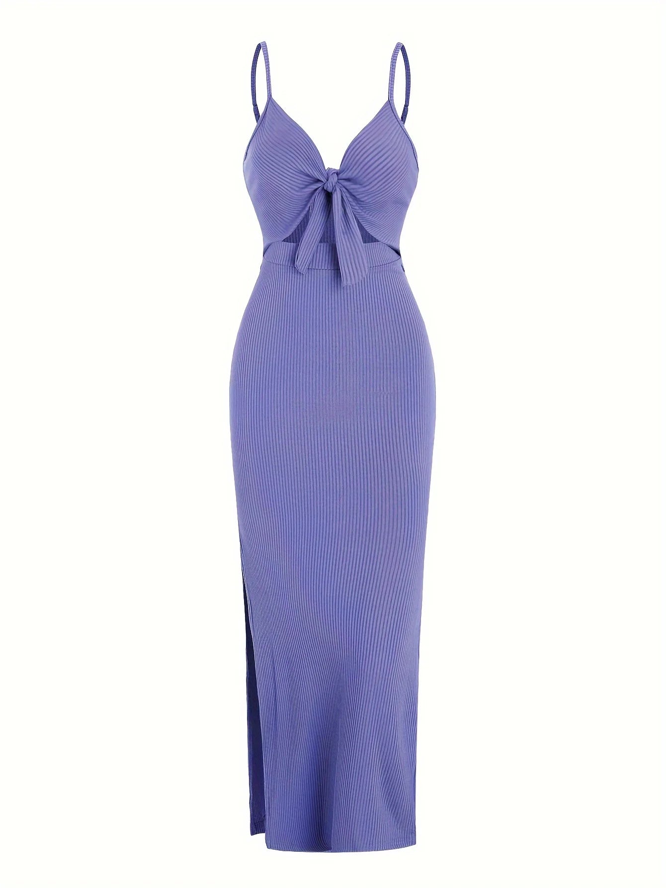 Frühling und Sommer Europa und Amerika Strickkleid einfach ärmellos Hosenträgerkleid mit freiem Rücken und sexy langem Rock mit Nacken.