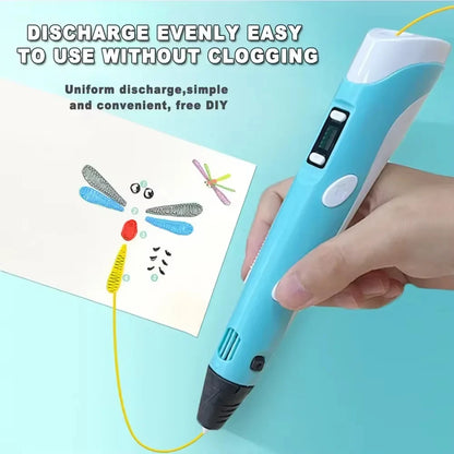 HOMEFISH Electronic 3D Printing Pen with 9M PLA Consumables High-Temperature 3D Graffiti Tool Intelligent Toy Gift