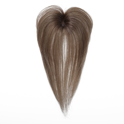 100% Remy Human Hair Toppers with Bangs Light Brown Hairpieces 3D Wispy Bangs for Women Thin Hair Real Human Hair Topper Clip In