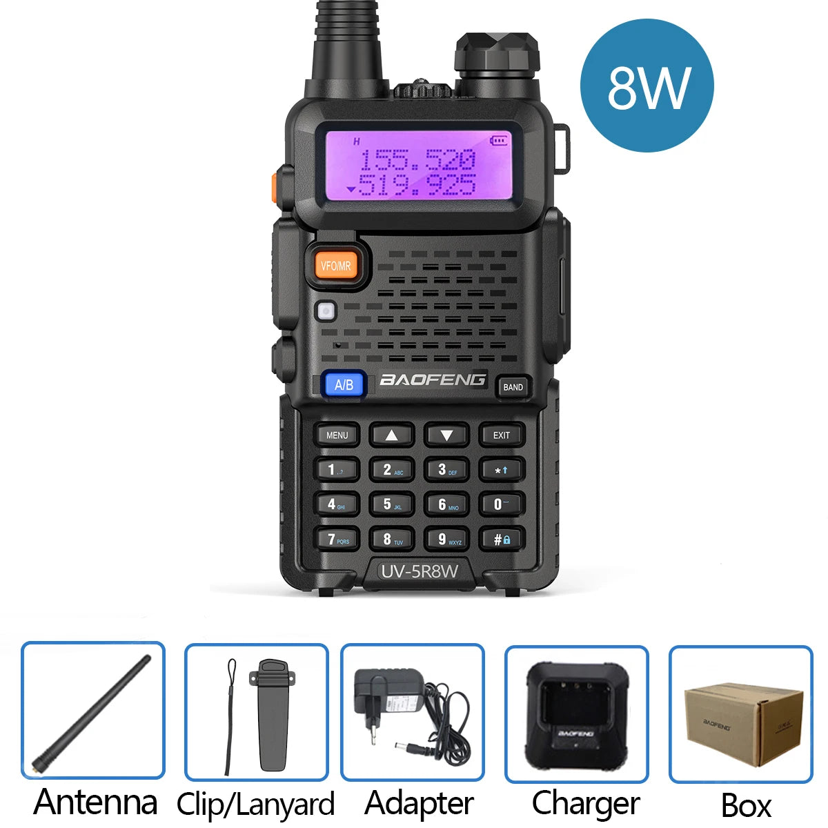 Baofeng Walkie Talkie UV 5R 5W 8W Dual Band Ham Zwei-Wege-Funkgerät Vhf Uhf FM Radio Handheld Transceiver Jagd 16KM
