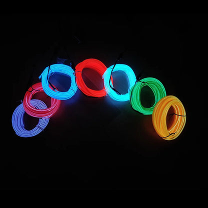 1M/3M/5M Auto-Innenraum-LED-Dekorlampe EL-Kabel Neonstreifen für Auto-DIY Flexible Umgebungslicht USB Party-Atmosphäre-Diode