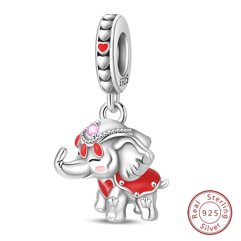 Original 925 Sterling Silber Rote Charm Perlen Rotwein Chili Hantel Anhänger für Frauen Passend für DIY Armband Geburtstag Schmuck Geschenk