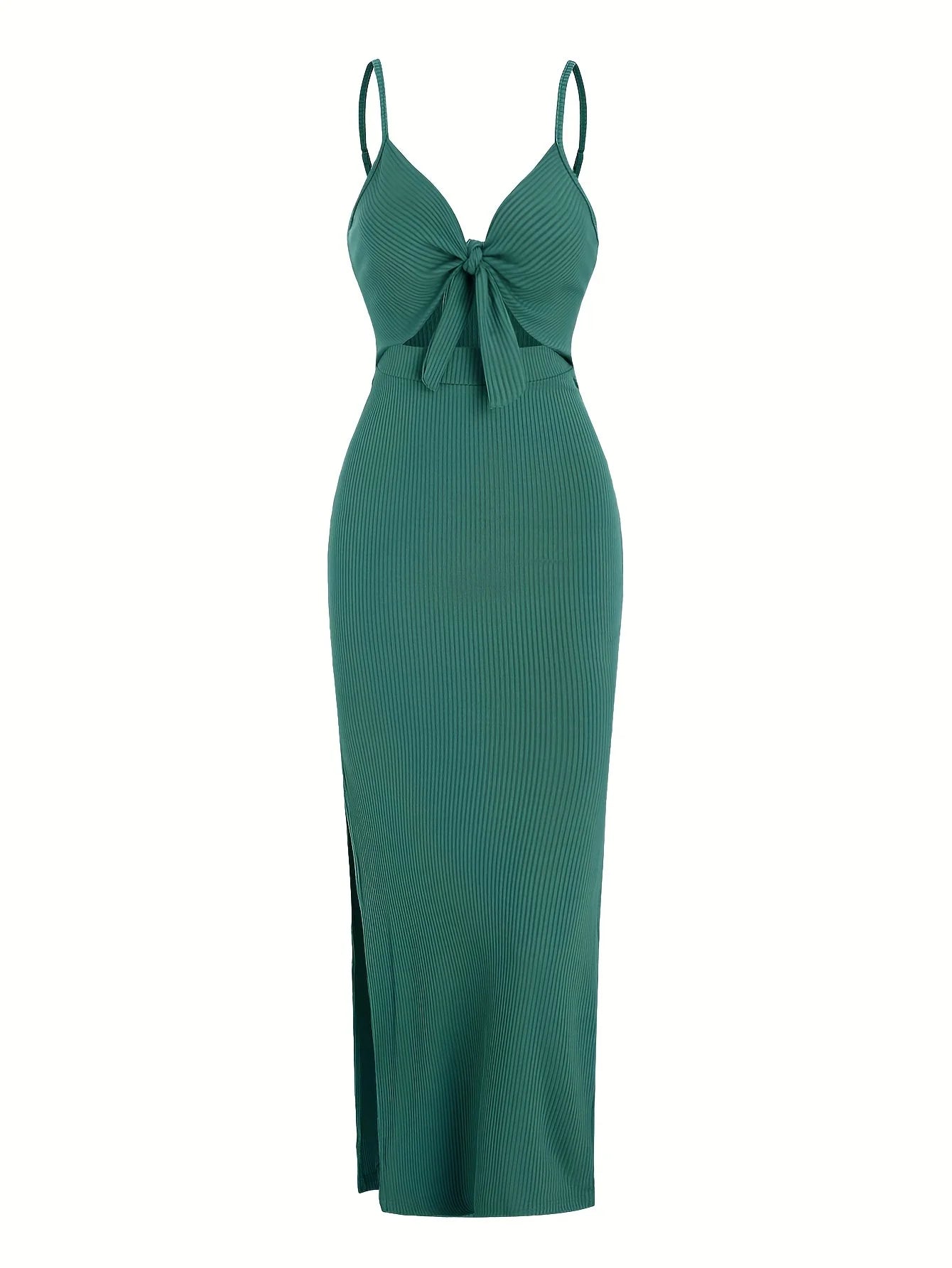 Frühling und Sommer Europa und Amerika Strickkleid einfach ärmellos Hosenträgerkleid mit freiem Rücken und sexy langem Rock mit Nacken.