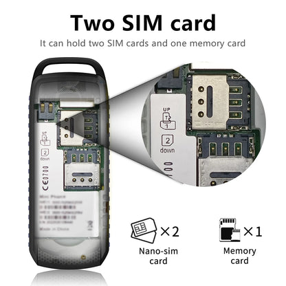 SERVO B25 Tasten-Mini-Mobiltelefon 2 SIM-Standby Bluetooth-Wählfunktion Umgebungs-Verschleiß-Blacklist Kleinste Backup-Handys für den Sport