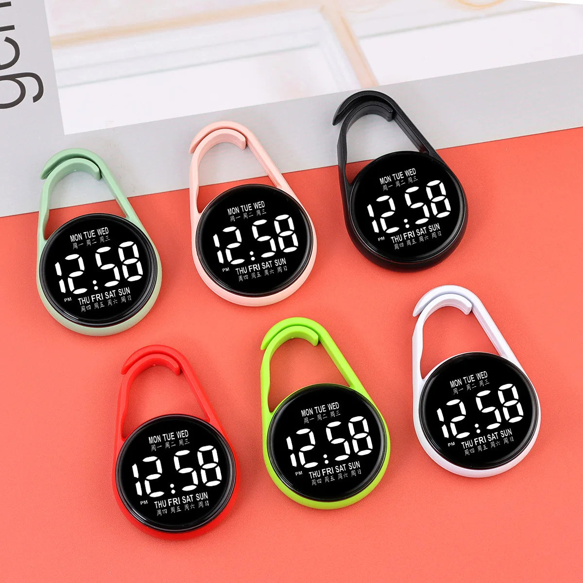 LED elektronische Hängeuhr Nachtlicht Digitaluhr Taschenuhr