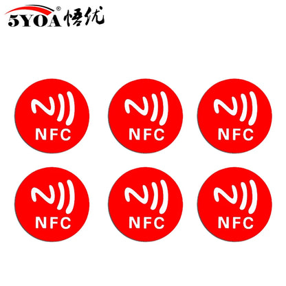 6 Stück NFC Ntag213 Ntag215 Ntag216 TAG Aufkleber 213 13,56MHz Universelles Etikett RFID Token Patrol Ultralight für Amiibo Etc
