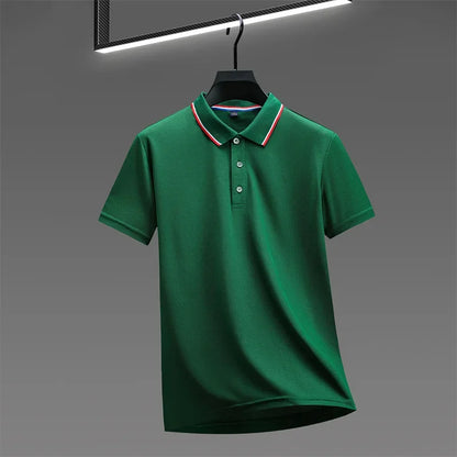 2026 New Men's Casual Solid Color Short Sleeved Polo Shirt Summer Fashionable and Comfortable Versatile Top