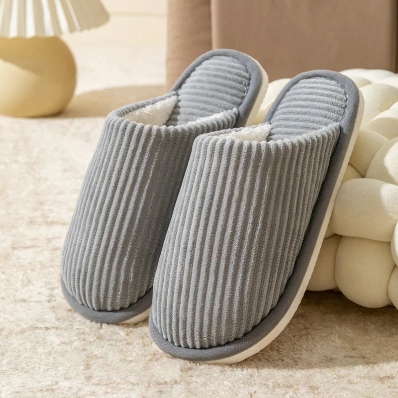 Winter Warme Plüsch Herren Hausschuhe Rutschfeste Weiche Schuhe Bequeme Flache Ferse Indoor Schlafzimmer Paar Hausschuhe für Zuhause im Herbst