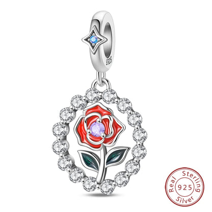 Original 925 Sterling Silber Rote Charm Perlen Rotwein Chili Hantel Anhänger für Frauen Passend für DIY Armband Geburtstag Schmuck Geschenk
