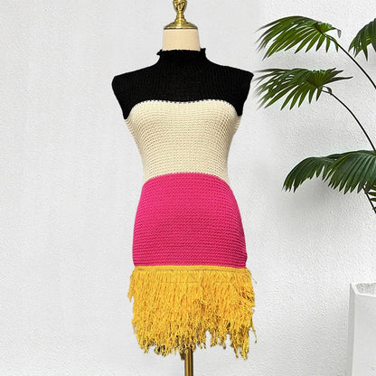 YuooMuoo Damenkleid 2026 Neue Sommermode Sexy durchbrochene Nähte ärmelloses Bodycon Partykleid Koreanische Damen Strand Vestidos