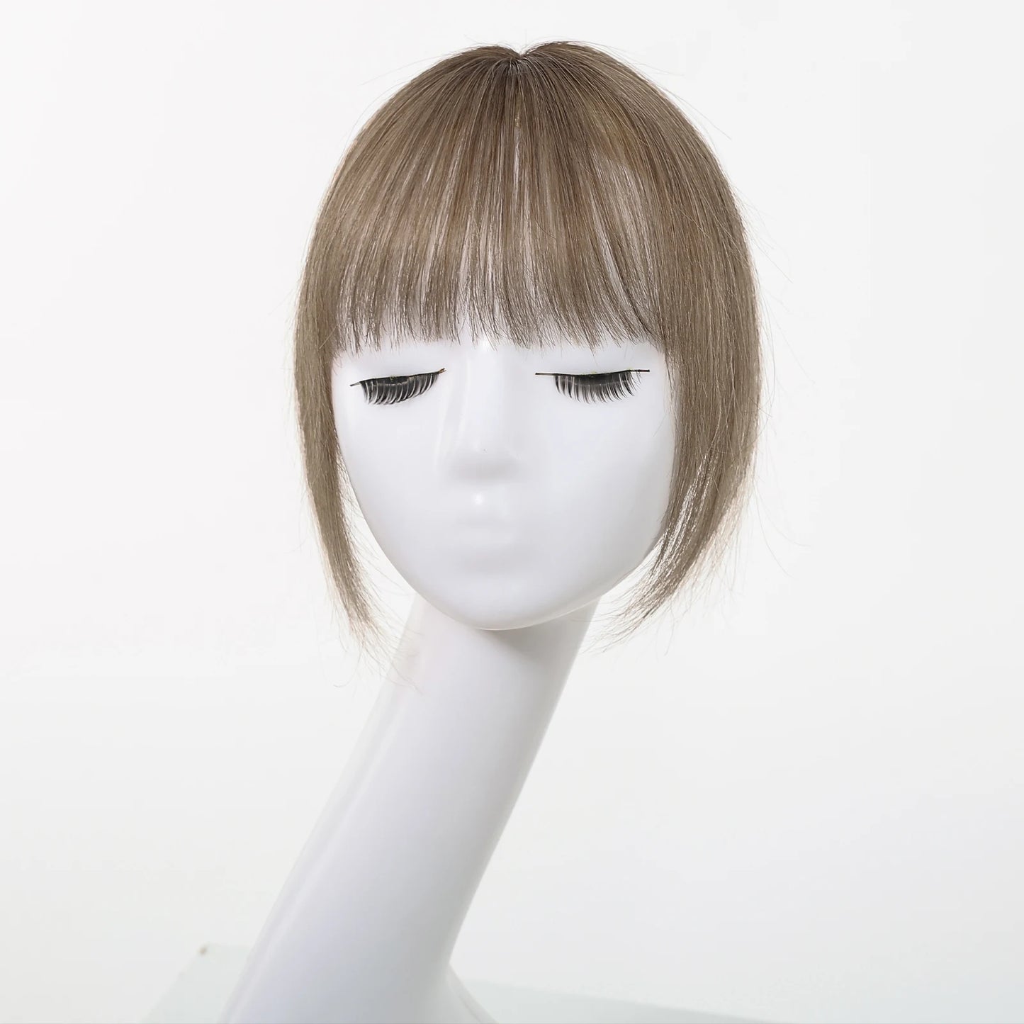 100% Remy Human Hair Toppers with Bangs Light Brown Hairpieces 3D Wispy Bangs for Women Thin Hair Real Human Hair Topper Clip In